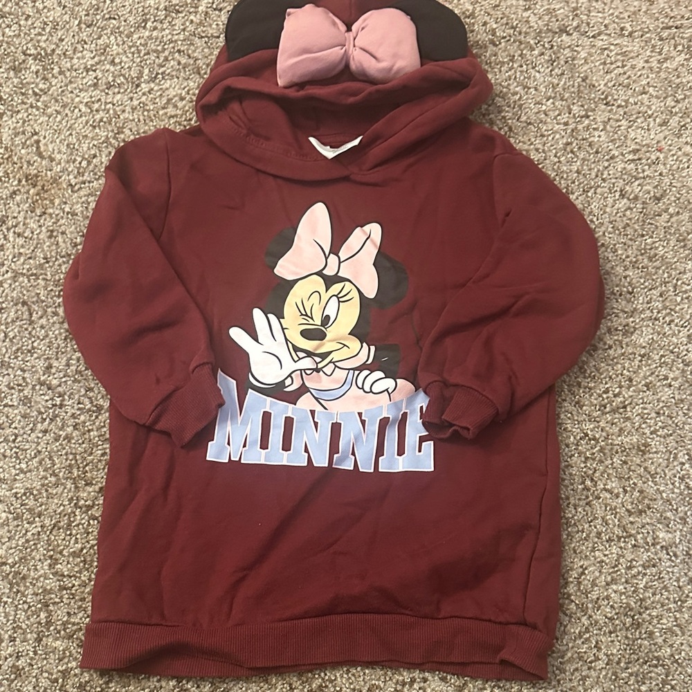H&M Maroon Minnie Mouse Kids Hoodie